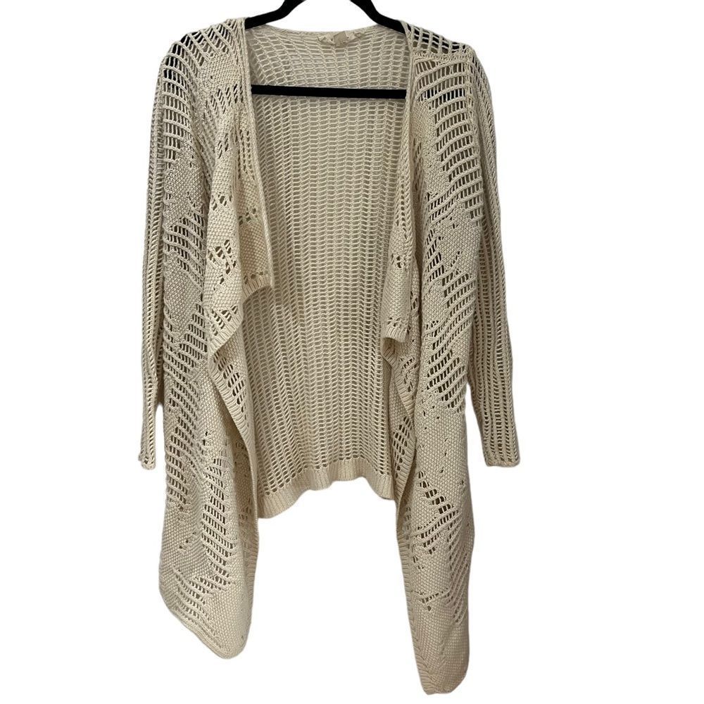 Elegant Cream Open-Knit Women's Sweater